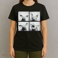 Happy Pig Face Portrait Hog Farmer Funny Farm Animal T-Shirt thumb 4