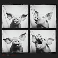 Happy Pig Face Portrait Hog Farmer Funny Farm Animal Beanie thumb 2