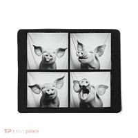 Happy Pig Face Portrait Hog Farmer Funny Farm Animal Mousepad thumb 0