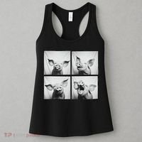 Happy Pig Face Portrait Hog Farmer Funny Farm Animal Women's Tank Top thumb 3