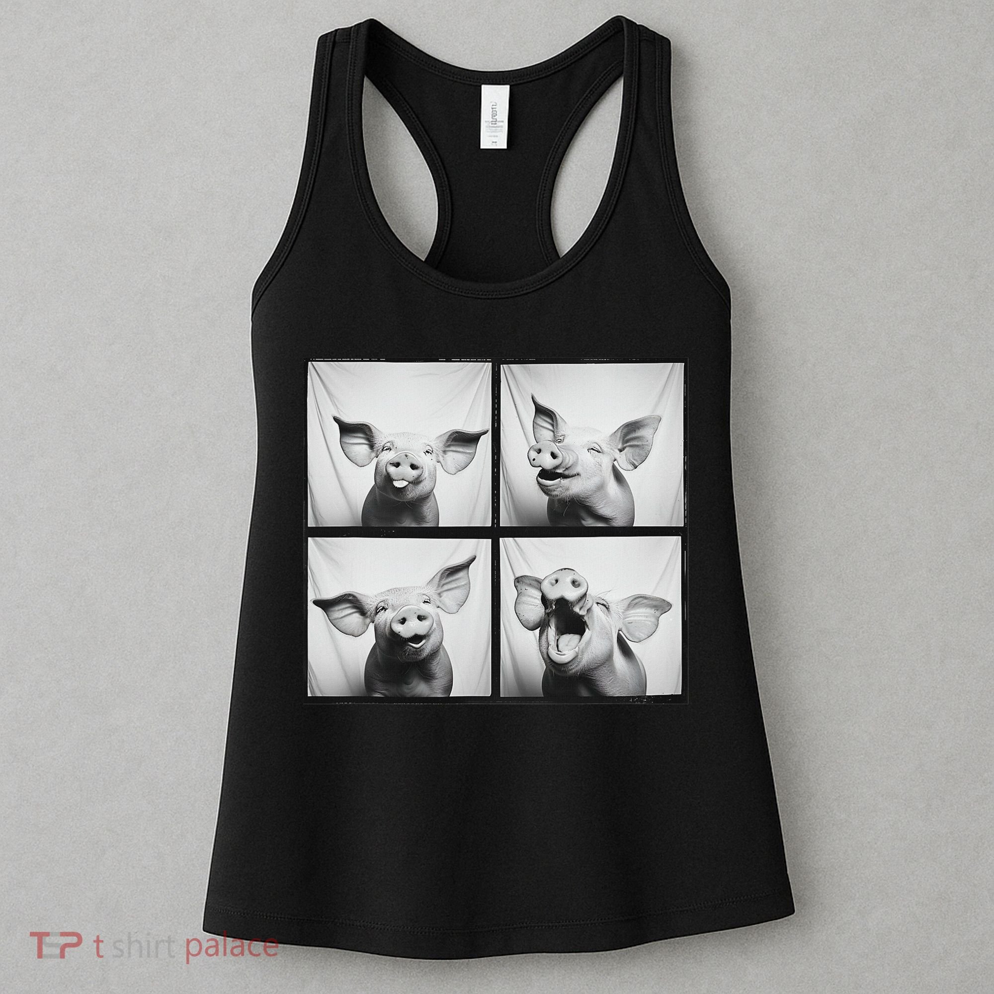 Happy Pig Face Portrait Hog Farmer Funny Farm Animal Women's Tank Top