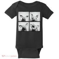 Happy Pig Face Portrait Hog Farmer Funny Farm Animal Baby Bodysuit thumb 0