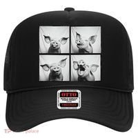 Happy Pig Face Portrait Hog Farmer Funny Farm Animal Hat thumb 0