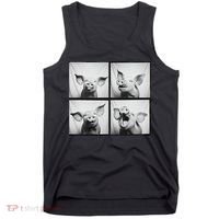 Happy Pig Face Portrait Hog Farmer Funny Farm Animal Tank Top thumb 0