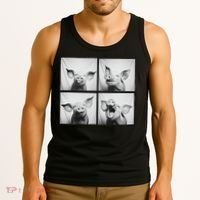 Happy Pig Face Portrait Hog Farmer Funny Farm Animal Tank Top thumb 3