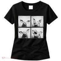 Happy Pig Face Portrait Hog Farmer Funny Farm Animal Women's T-Shirt thumb 0