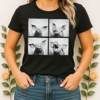 Happy Pig Face Portrait Hog Farmer Funny Farm Animal Women's T-Shirt thumb 2