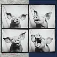 Happy Pig Face Portrait Hog Farmer Funny Farm Animal Kids Colorblock Raglan Jersey thumb 2