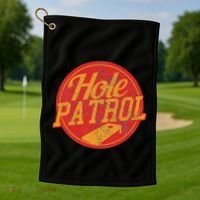 Hole Patrol Funny Cornhole Game Gift Golf Towel thumb 1