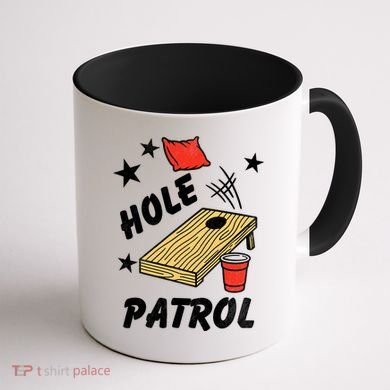 Hole Patrol Funny Cornhole Coffee Mug back