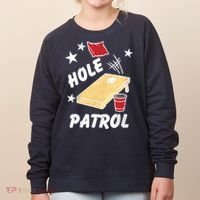 Hole Patrol Funny Cornhole Women's Sweatshirt thumb 0