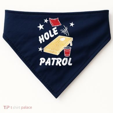 Hole Patrol Funny Cornhole USA-Made Doggie Bandana