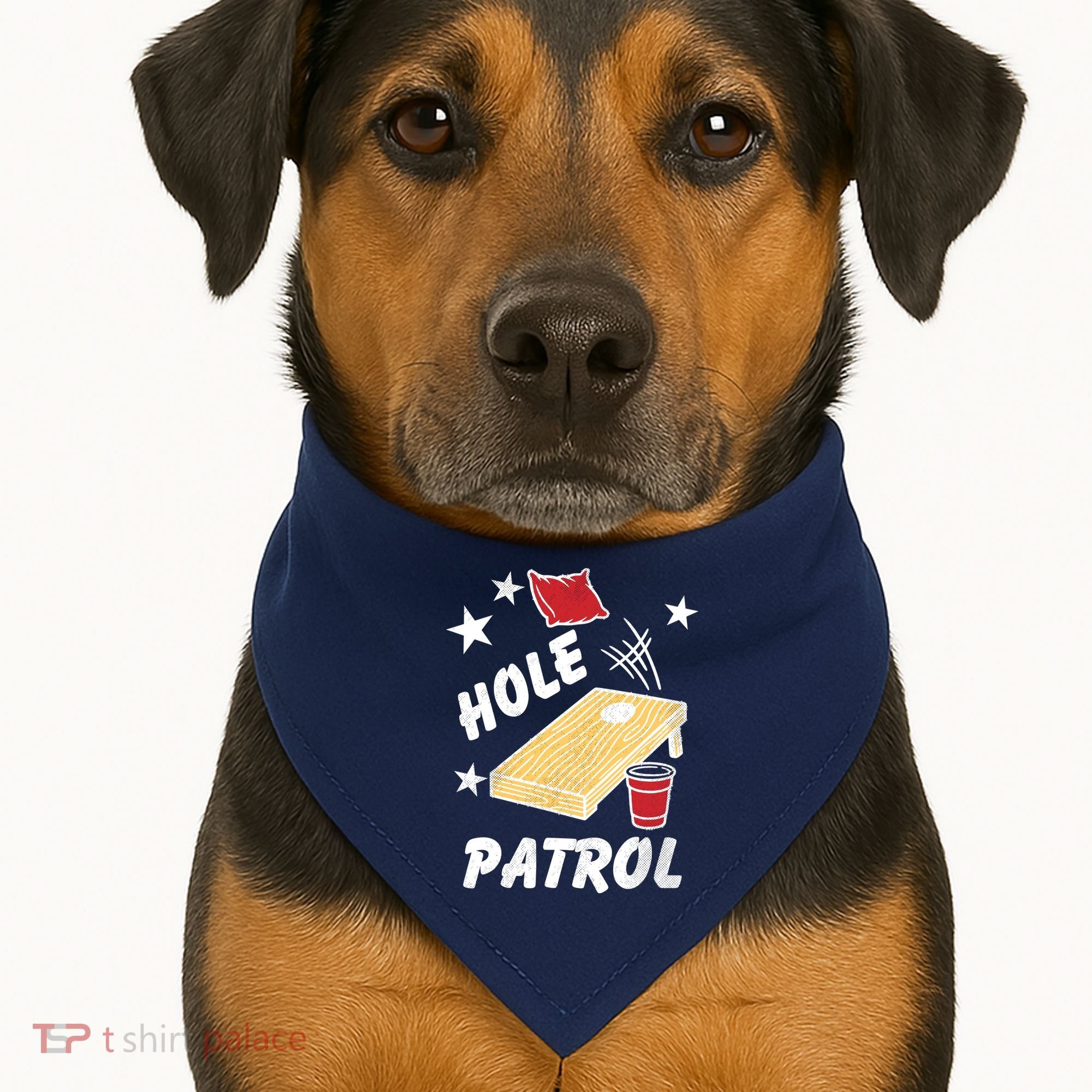 Hole Patrol Funny Cornhole USA-Made Doggie Bandana