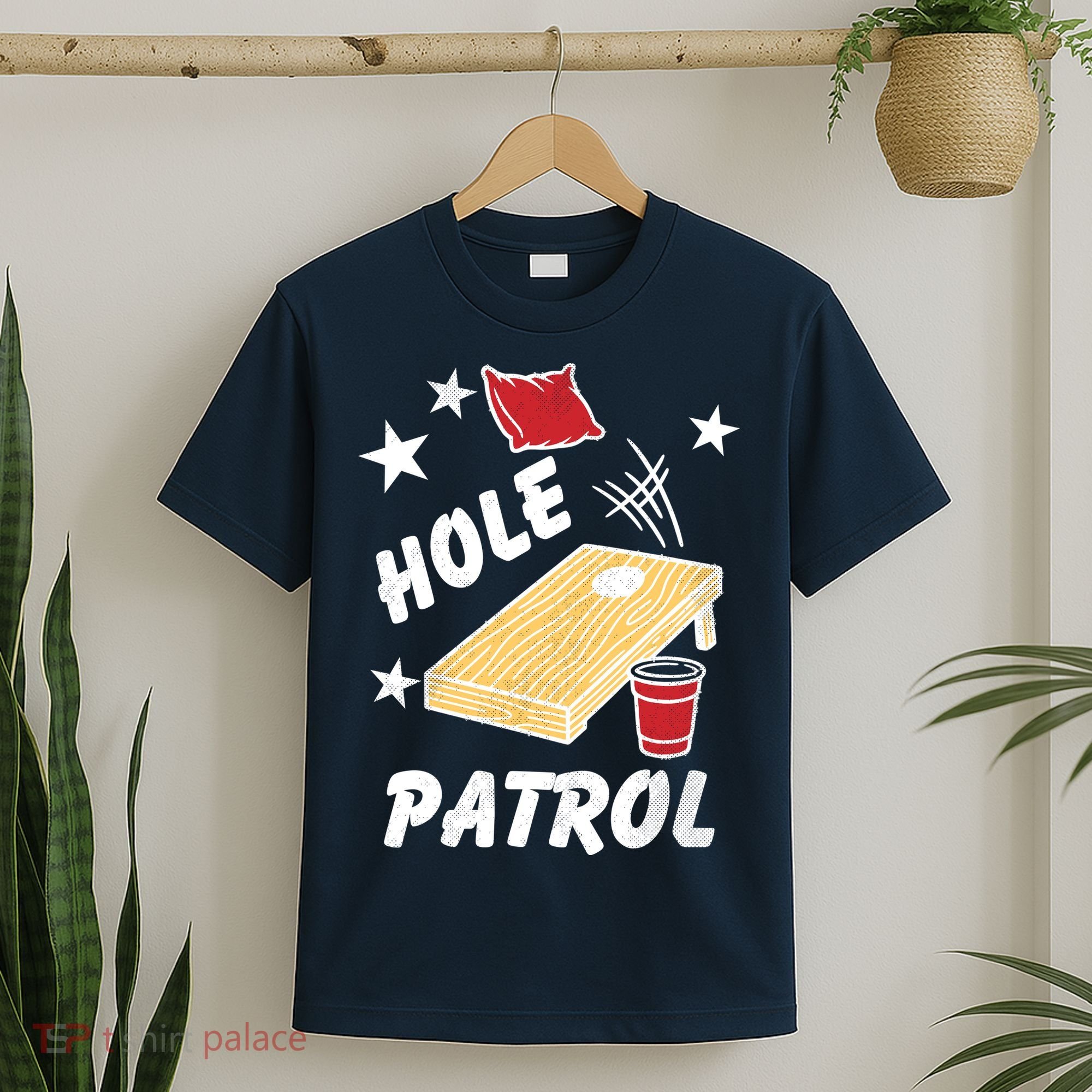 Hole Patrol Funny Cornhole T-Shirt
