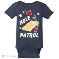 Hole Patrol Funny Cornhole Baby Bodysuit thumb 0