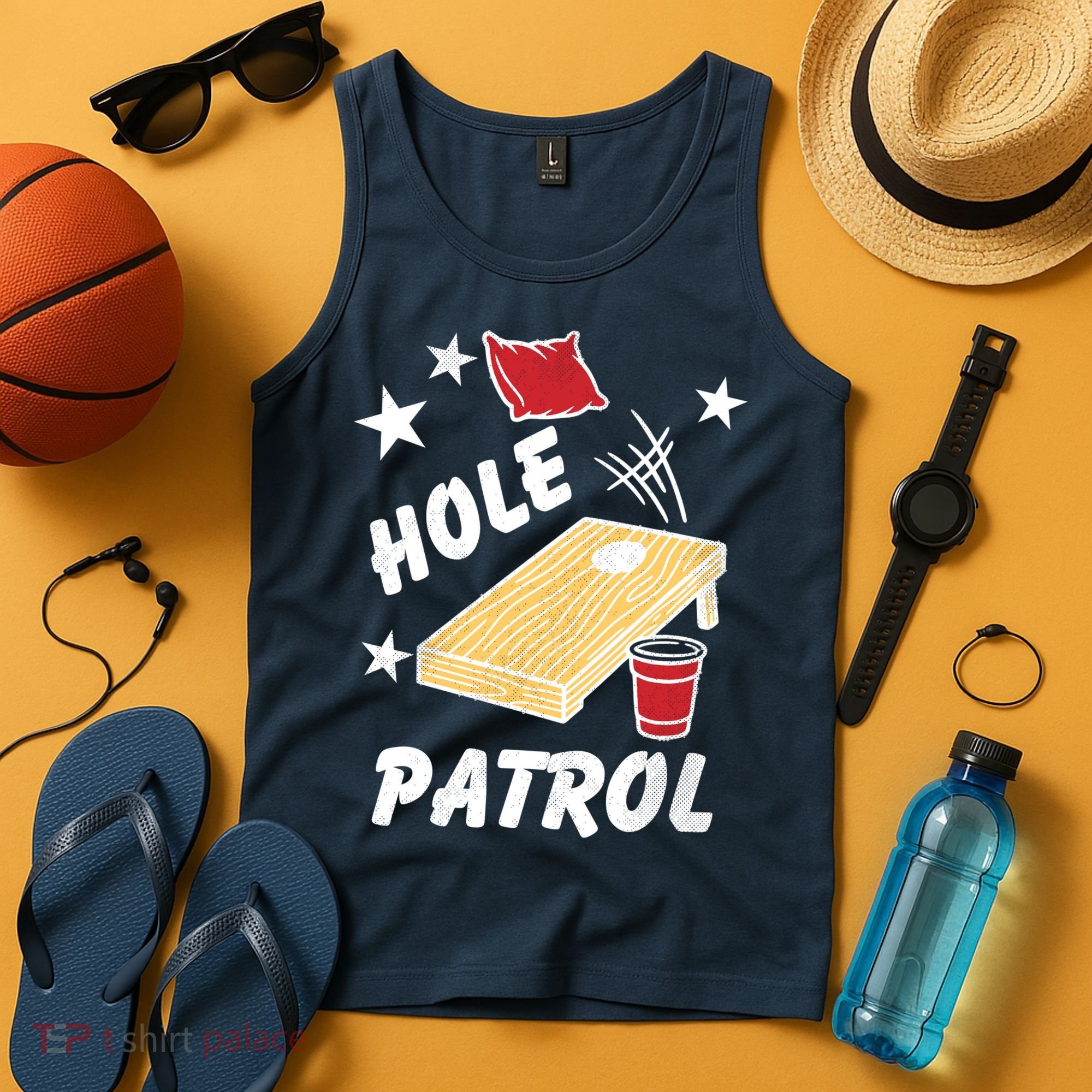 Hole Patrol Funny Cornhole Tank Top