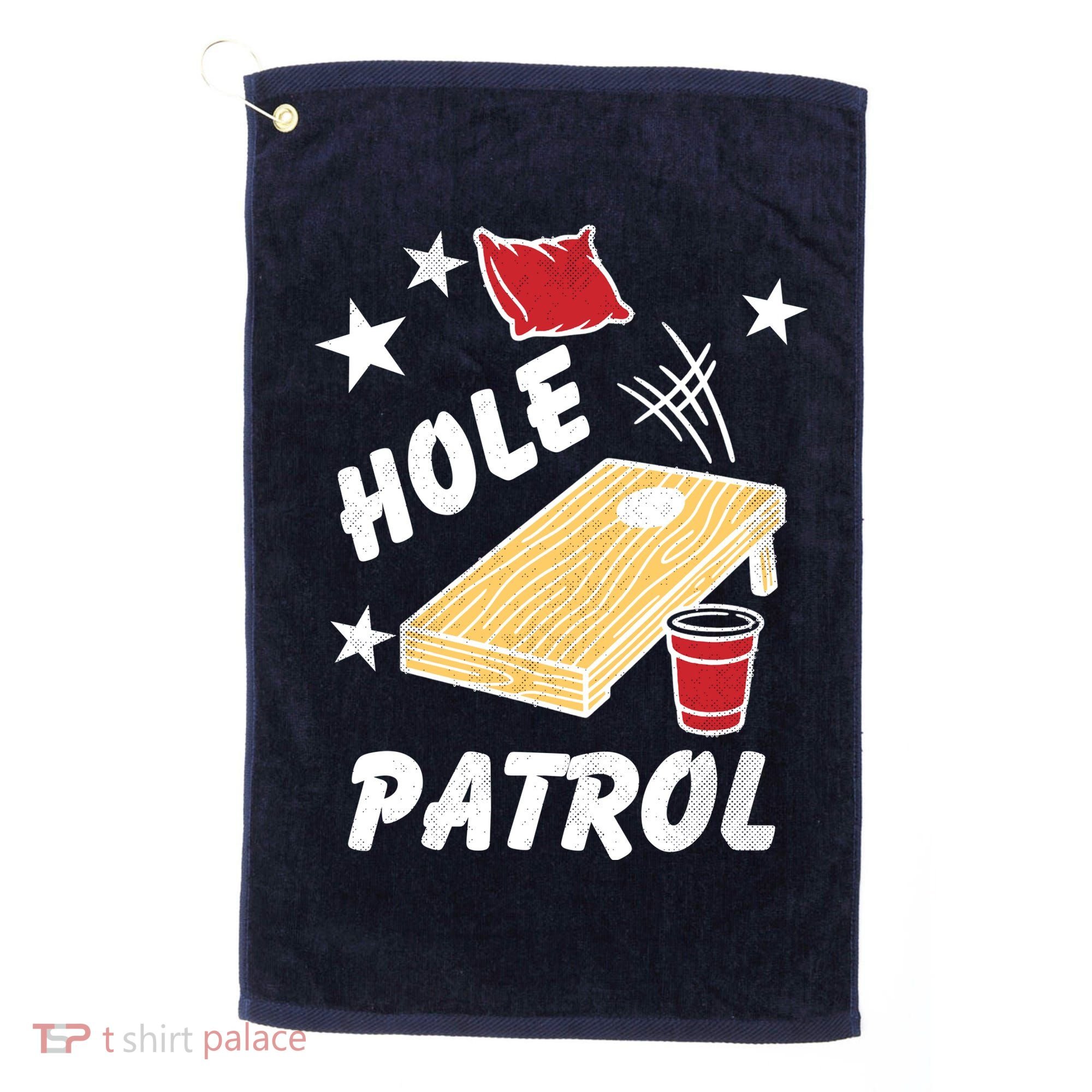 Hole Patrol Funny Cornhole Golf Towel