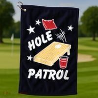 Hole Patrol Funny Cornhole Golf Towel thumb 1