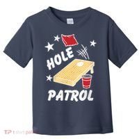 Hole Patrol Funny Cornhole Toddler T-Shirt thumb 0