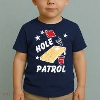 Hole Patrol Funny Cornhole Toddler T-Shirt thumb 2