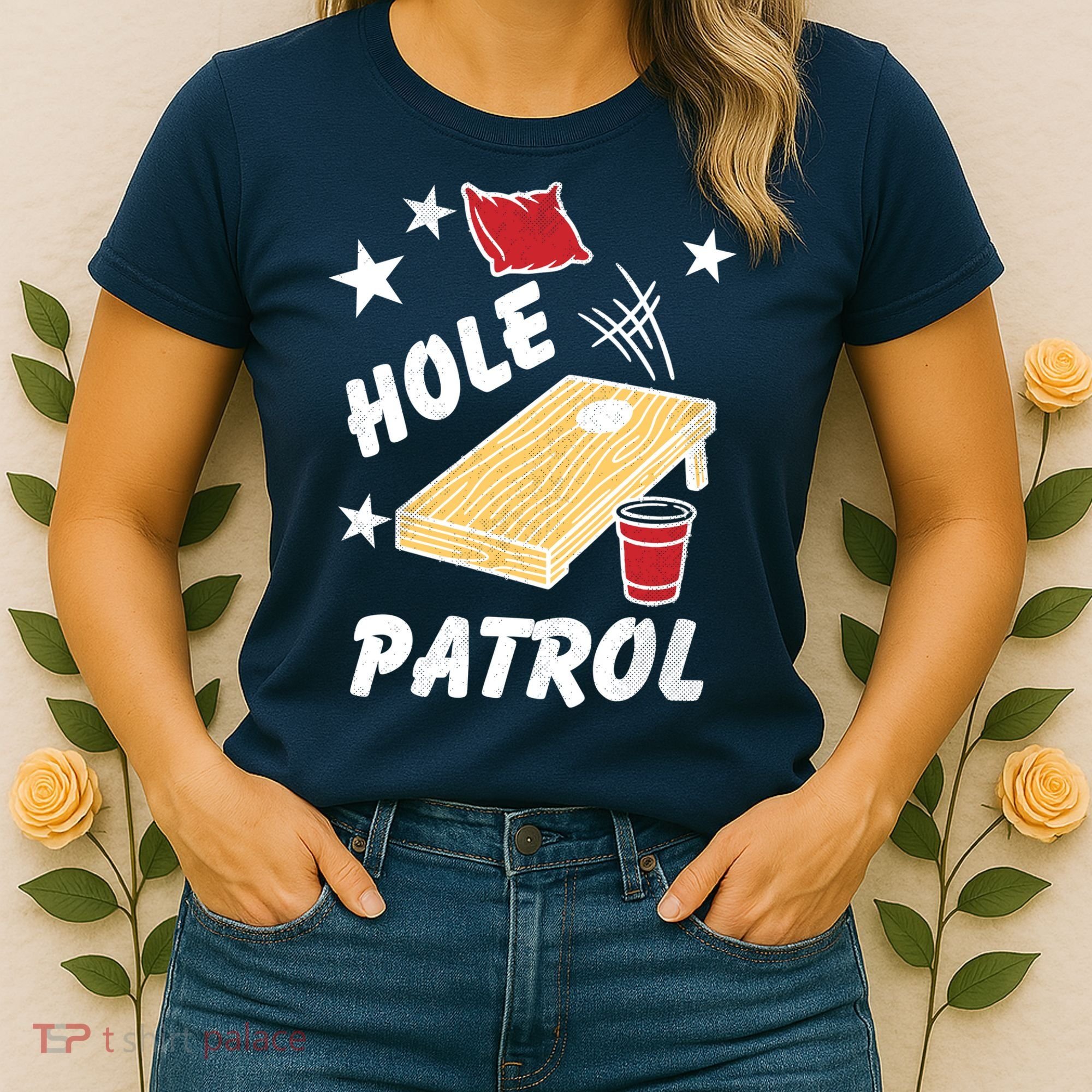 Hole Patrol Funny Cornhole Women's T-Shirt