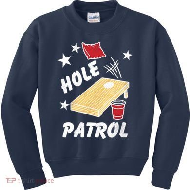 Hole Patrol Funny Cornhole Kids Sweatshirt