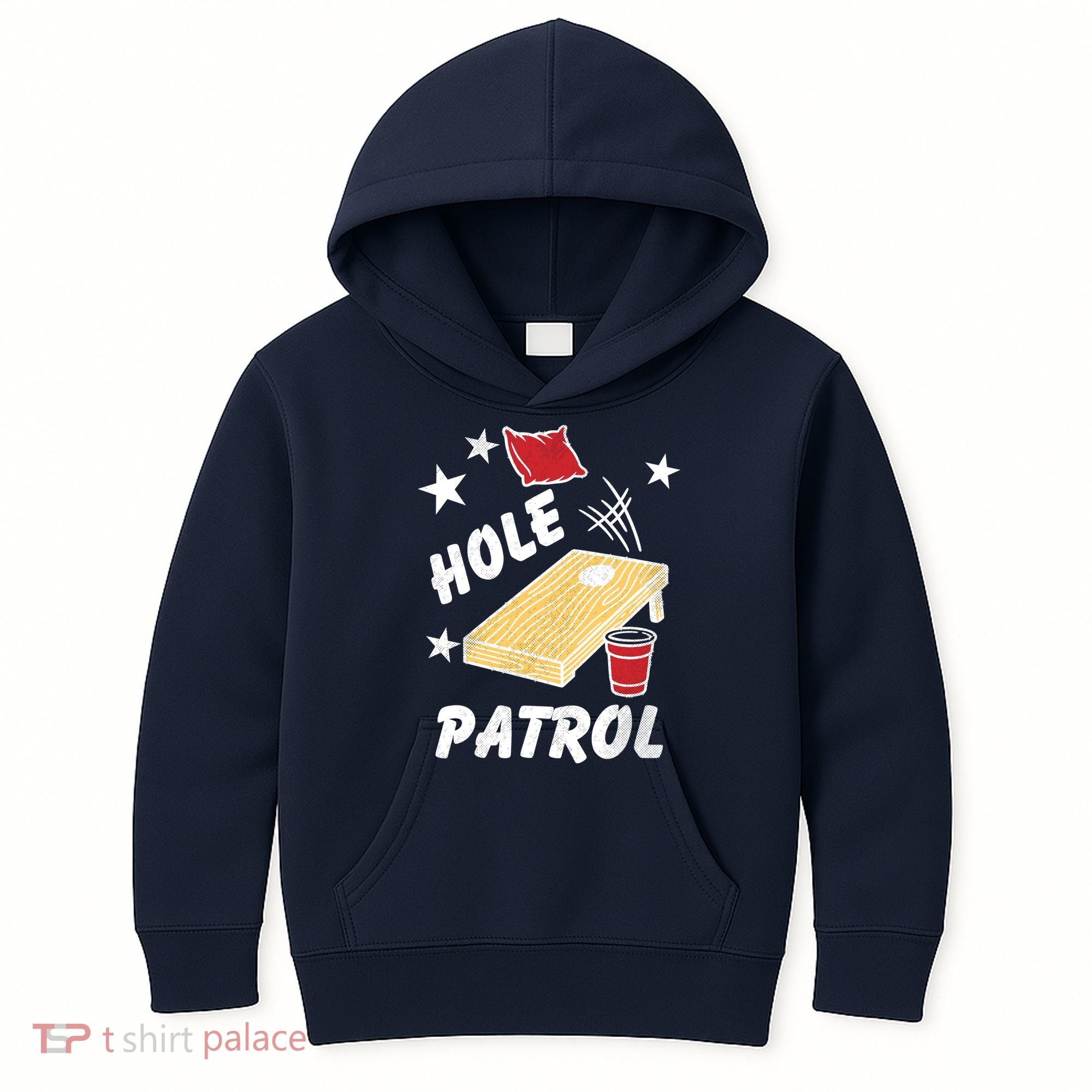 Hole Patrol Funny Cornhole Kids Hoodie