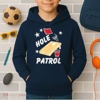 Hole Patrol Funny Cornhole Kids Hoodie thumb 2