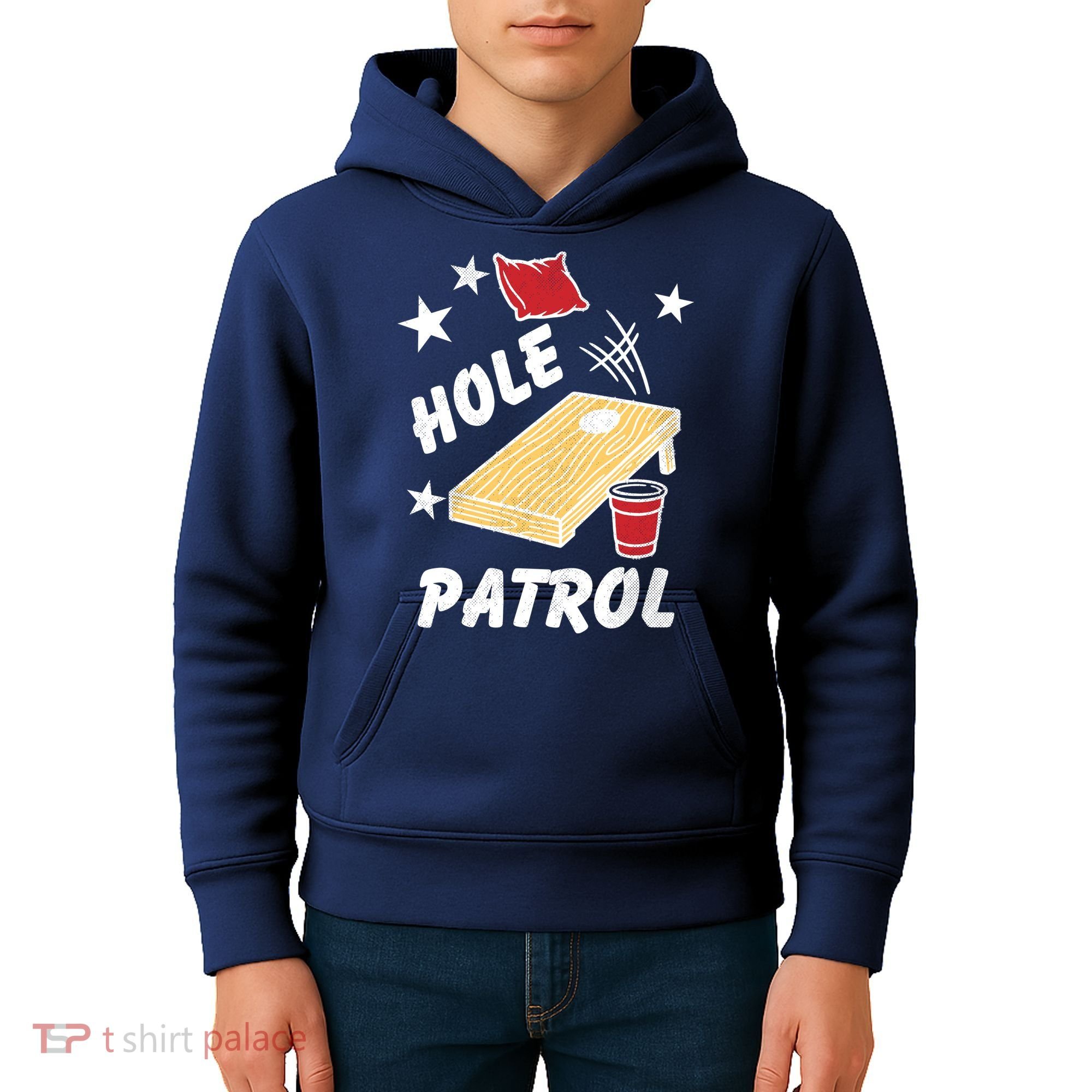 Hole Patrol Funny Cornhole Kids Hoodie