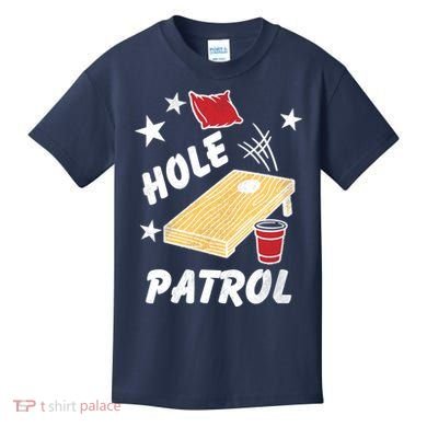 Hole Patrol Funny Cornhole Kids T-Shirt