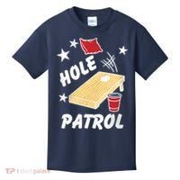 Hole Patrol Funny Cornhole Kids T-Shirt thumb 0