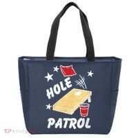 Hole Patrol Funny Cornhole Tote Bag thumb 0