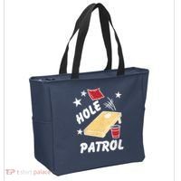 Hole Patrol Funny Cornhole Tote Bag thumb 2