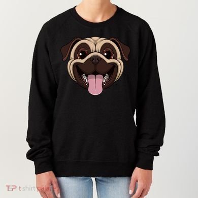 Happy Pug Funny Tongue Women's Sweatshirt