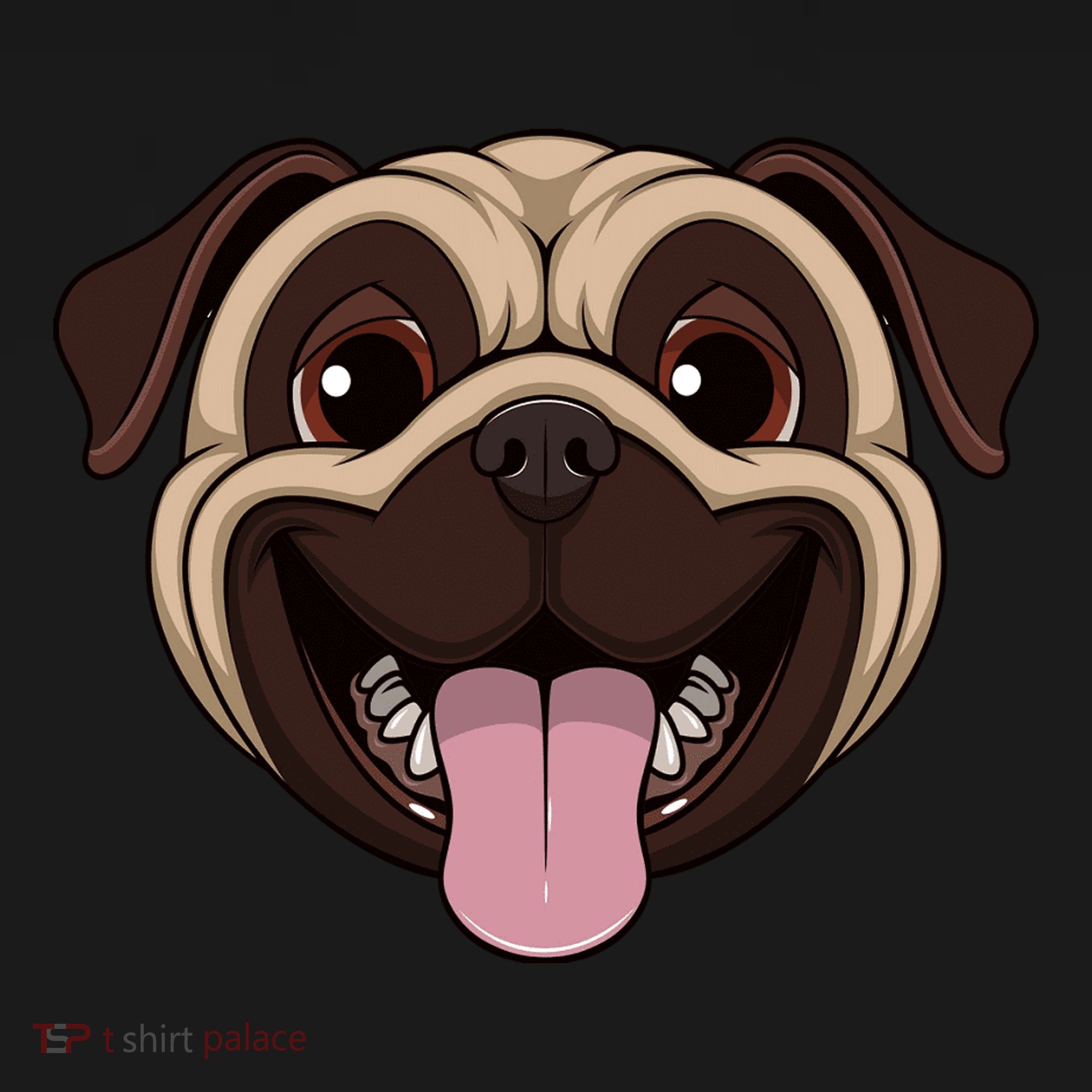 Happy Pug Funny Tongue Backpack