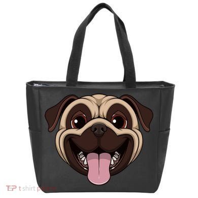 Happy Pug Funny Tongue Tote Bag
