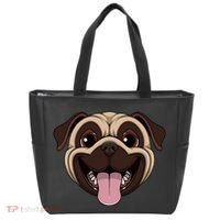 Happy Pug Funny Tongue Tote Bag thumb 0