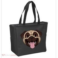 Happy Pug Funny Tongue Tote Bag thumb 2