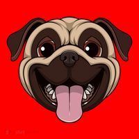 Happy Pug Funny Tongue Santa Hat thumb 1