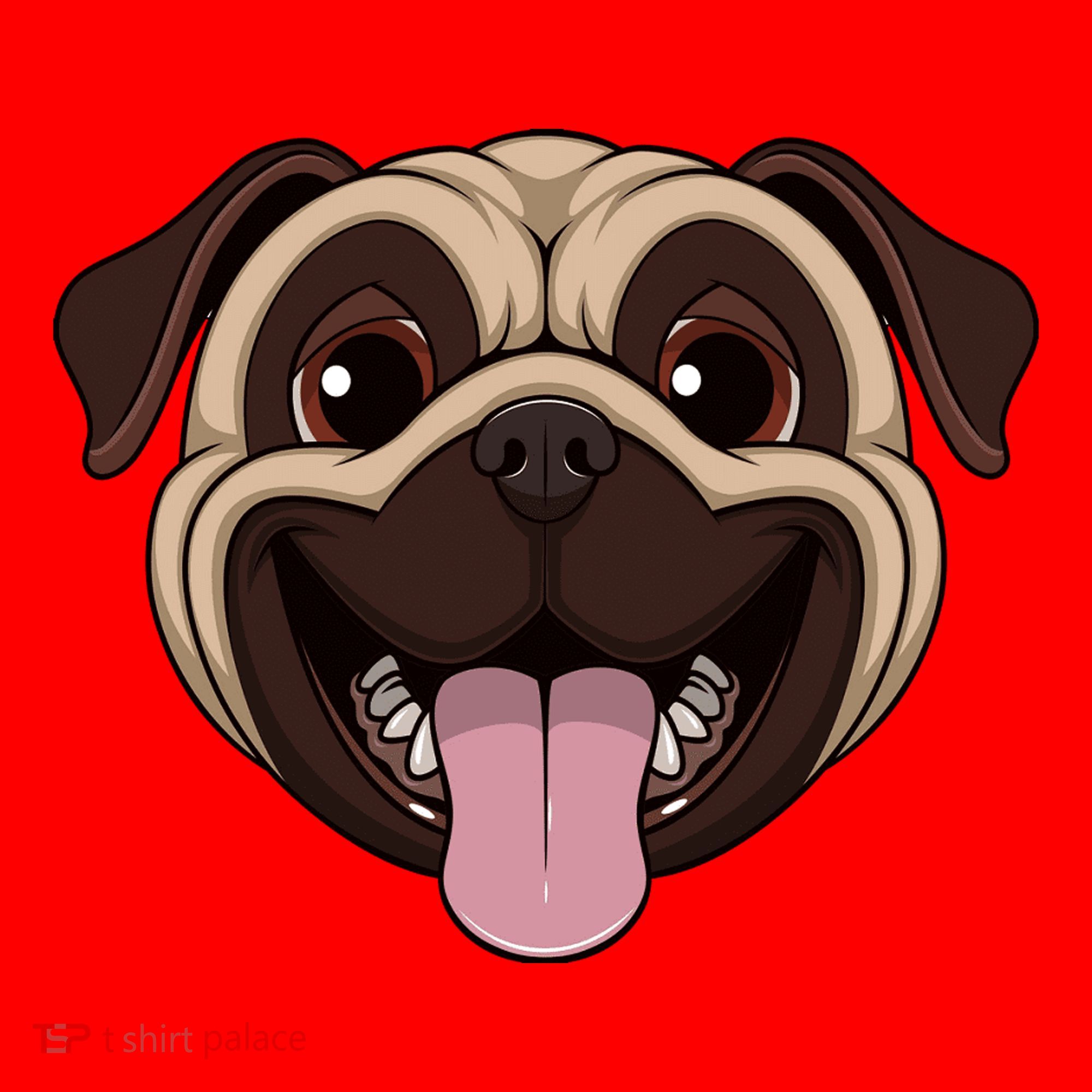 Happy Pug Funny Tongue Santa Hat
