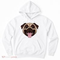 Happy Pug Funny Tongue Hoodie thumb 0