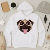 Happy Pug Funny Tongue Hoodie thumb 3
