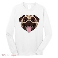 Happy Pug Funny Tongue Long Sleeve Shirt thumb 0