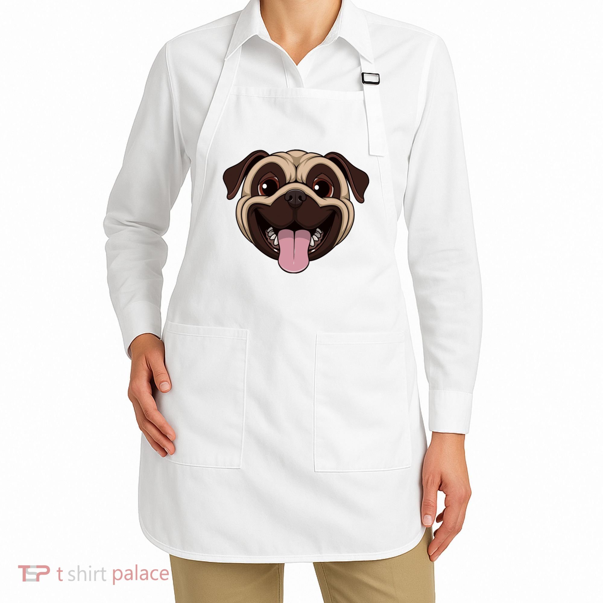 Happy Pug Funny Tongue Apron