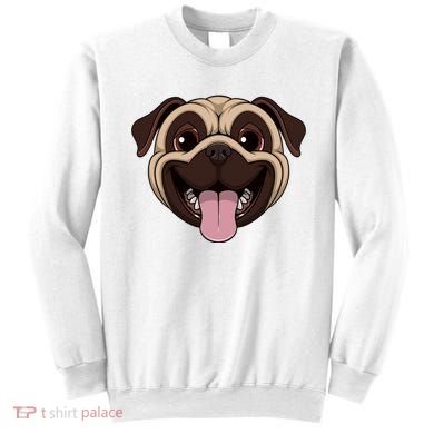 Happy Pug Funny Tongue Sweatshirt