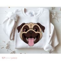 Happy Pug Funny Tongue Sweatshirt thumb 2