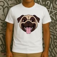 Happy Pug Funny Tongue T-Shirt thumb 3