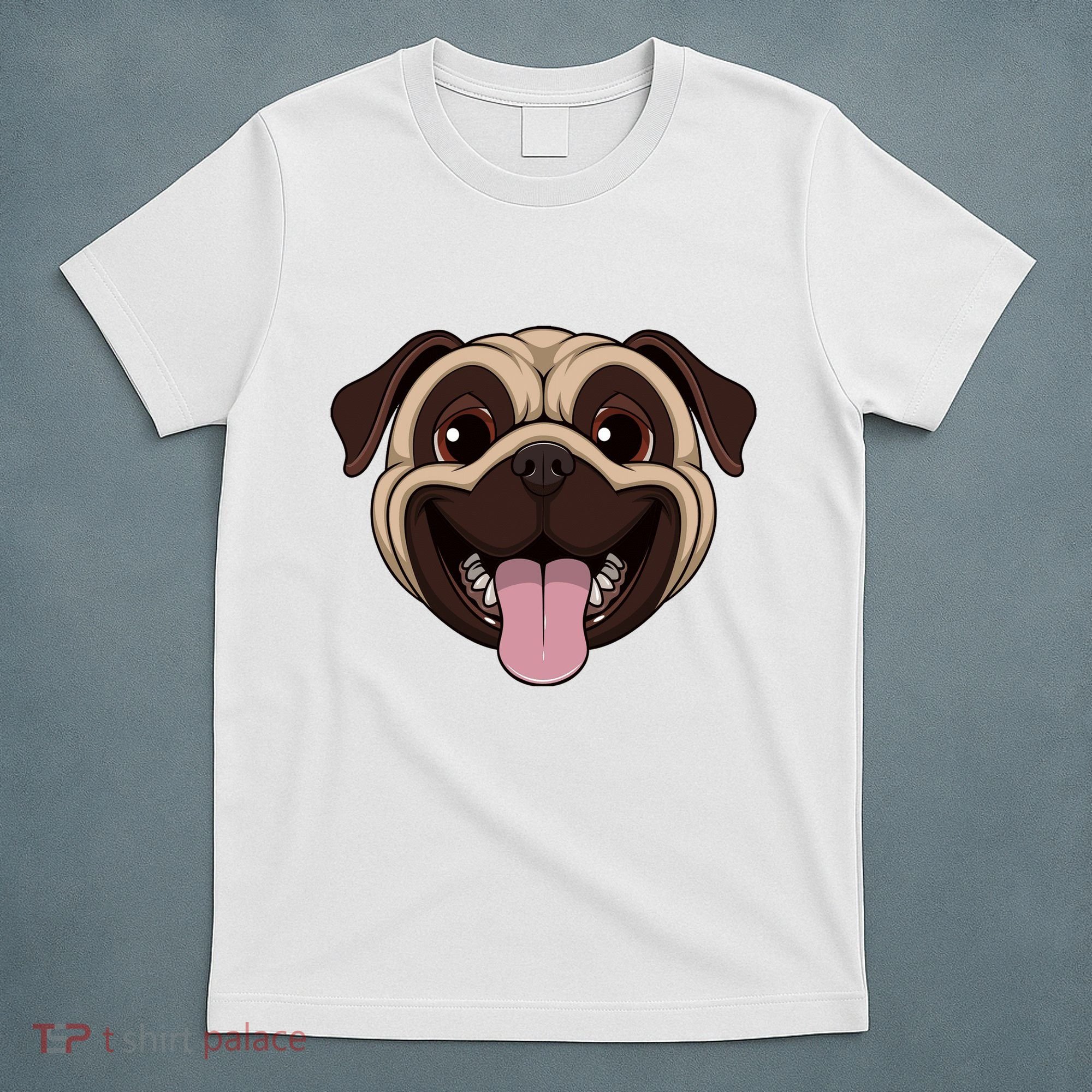 Happy Pug Funny Tongue T-Shirt