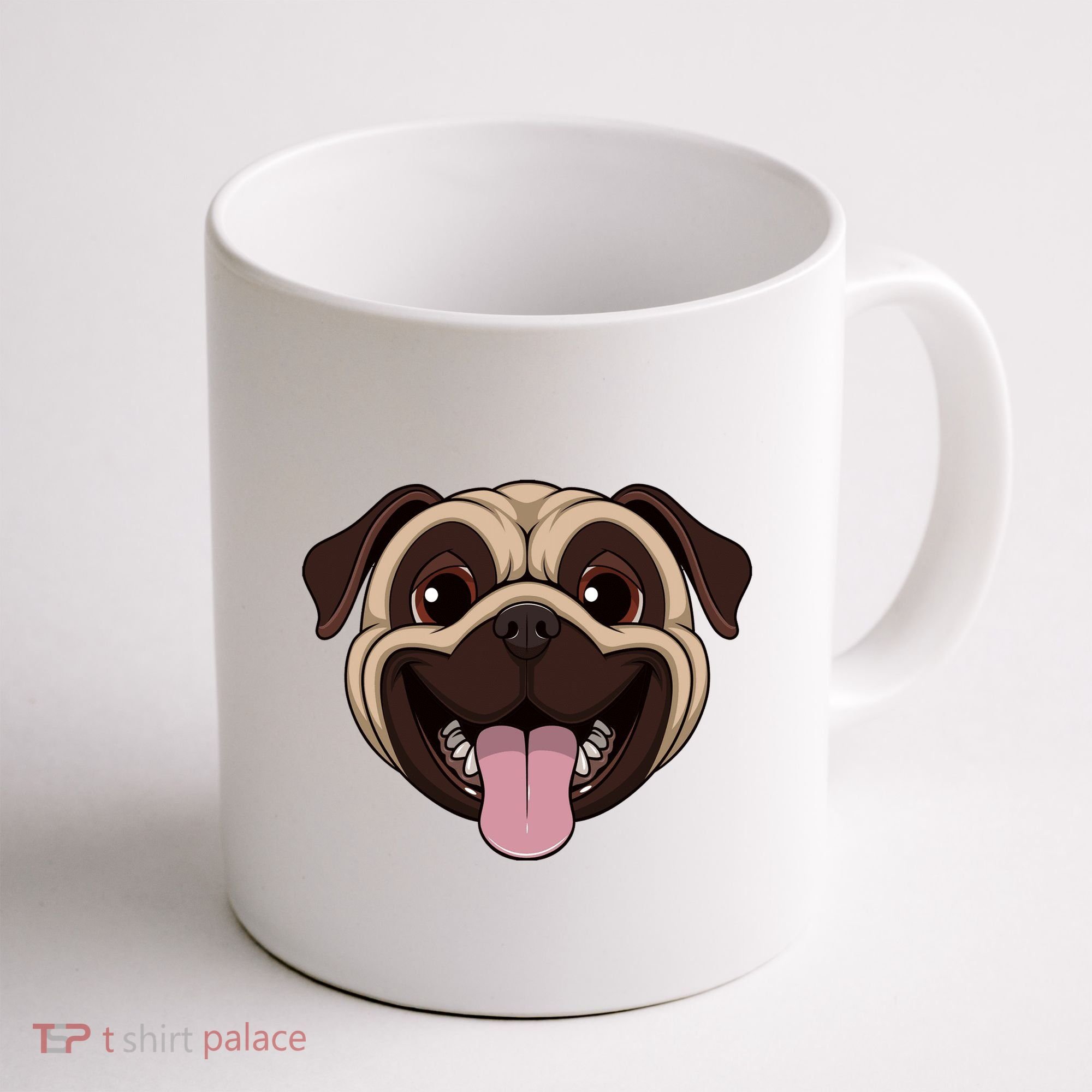 Happy Pug Funny Tongue Coffee Mug