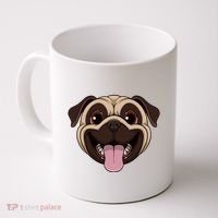 Happy Pug Funny Tongue Coffee Mug thumb 0